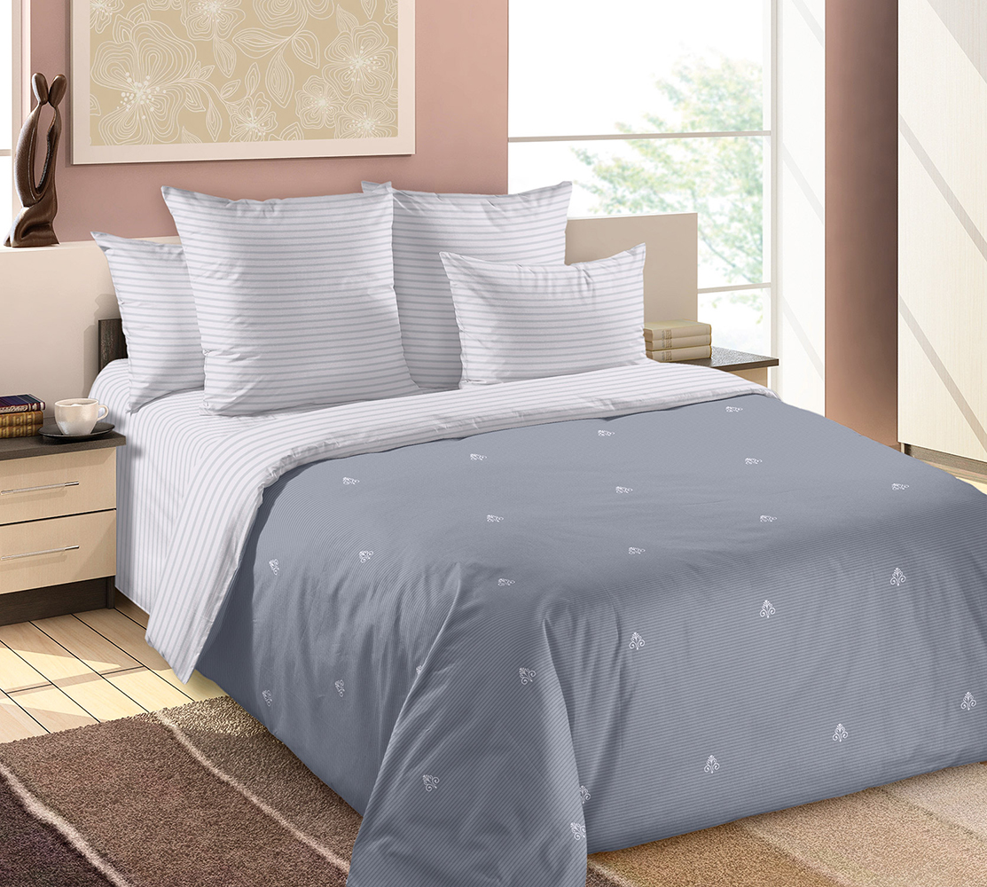 

Постельное белье Mercury Home Раут 1.5 СП Перкаль 2 наволочки 70x70, Раут