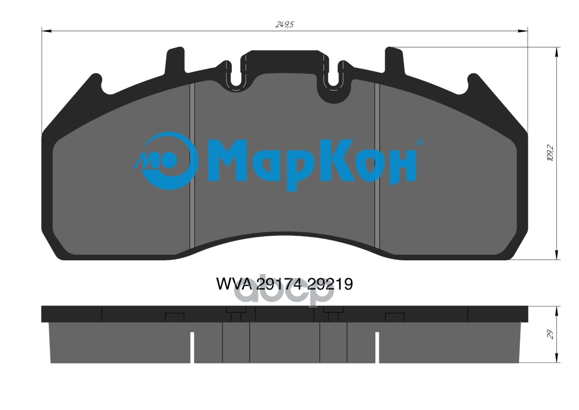 

Колодки торм. диск. к-т RENAULT Premium 2 05- R22 5 VOLVO FH (05-) F МАРКОН 32100290