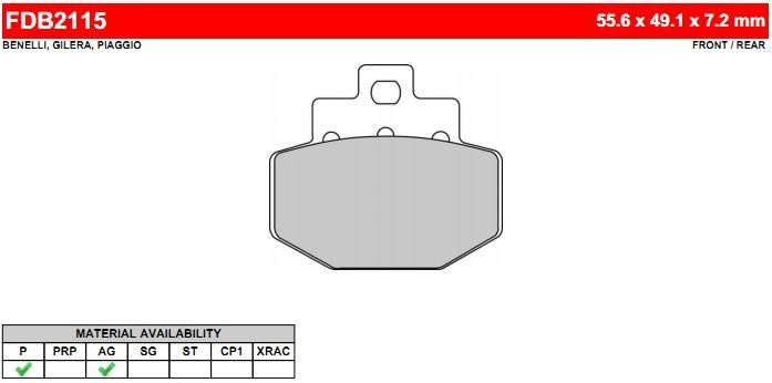 

FDB2115P Ferodo тормозные колодки органические, FDB2115P