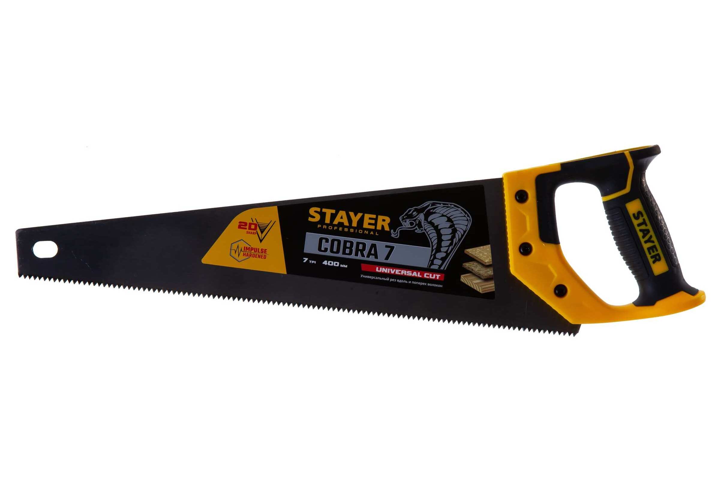 Ножовка универсальная Stayer Cobra 1510-40 7 400 мм. 7 tpi, универсальный зуб