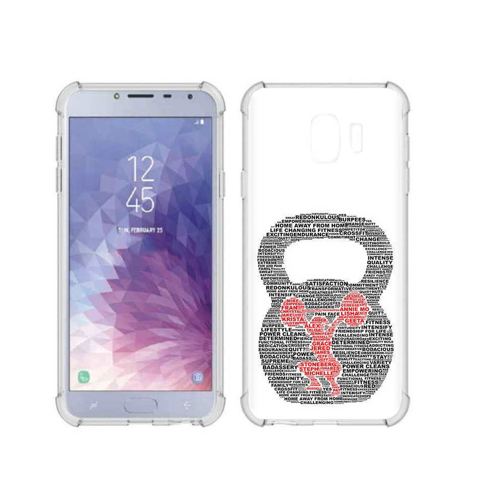 

Чехол MyPads Tocco для Samsung Galaxy J4 (2018) бодибилдинг гиря из слов, Прозрачный, Tocco