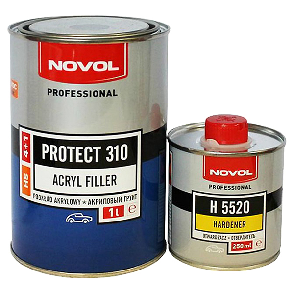 Грунт NOVOL HS 4+1 Protect 310 (1 л) (серый) (комлект + отвердитель 250 мл)