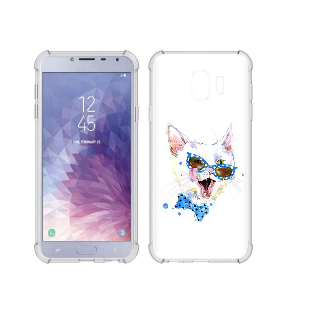

Чехол MyPads Tocco для Samsung Galaxy J4 (2018) белый кот, Прозрачный, Tocco