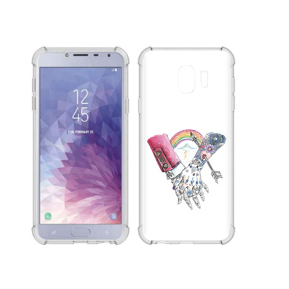 

Чехол MyPads Tocco для Samsung Galaxy J4 (2018) абстракция руки в татуировках, Прозрачный, Tocco