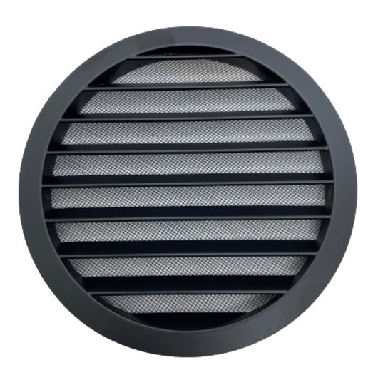 Наружная алюминиевая решетка DSAV 150мм черная с защитной антимоскитной сеткой