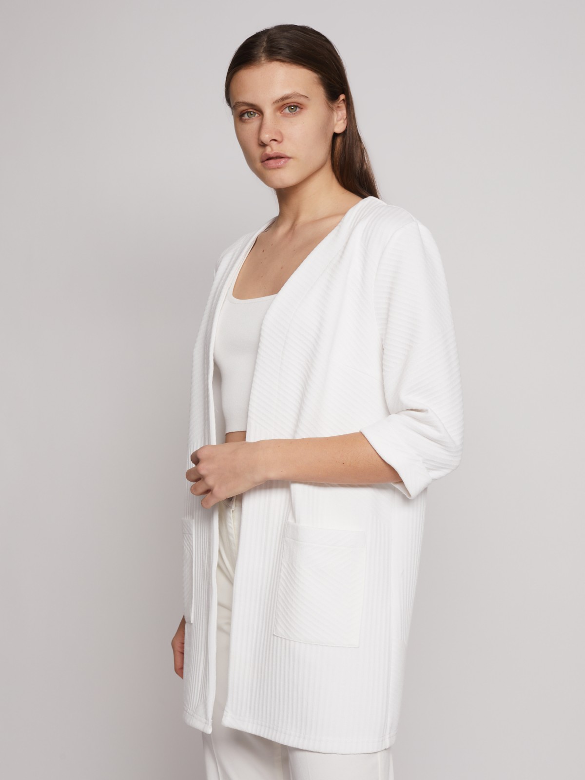 

Кардиган женский Zolla 02223389F0230100 белый M, 02223389F0230100