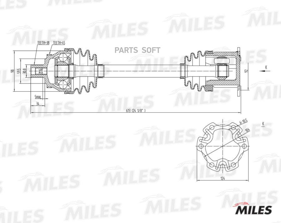 

Привод В Сборе Правый Audi A4 1.8-3.0 00-05 (Abs) (Gkn 23629) Gc02007 Miles арт. GC02007