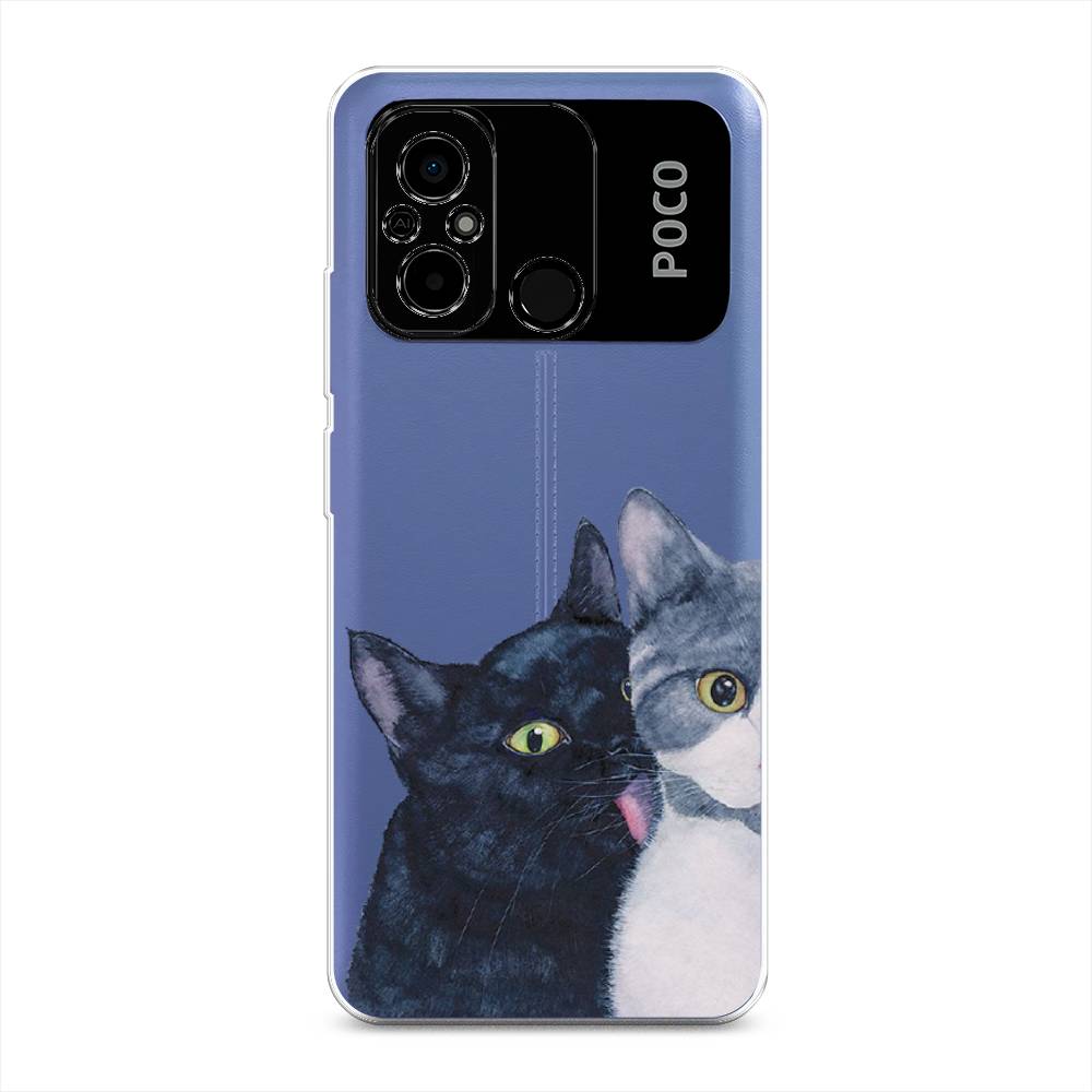 

Чехол Awog на Poco C55 "Кошачья любовь", Синий, 318250-1