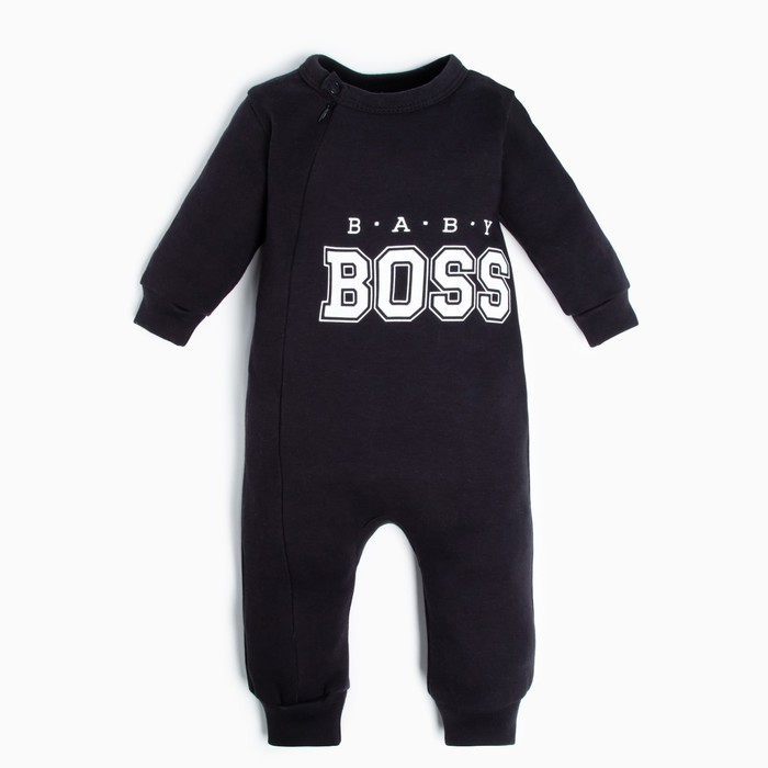 

Комбинезон детский Крошка Я "Little Boss", рост 74-80 см, цвет чёрный