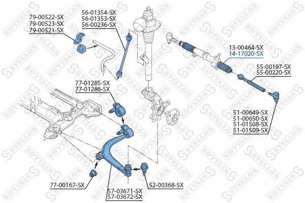 

14-17020-SX пыльник рейки рулевой левый Citroen Xantia, Peugeot 405 92>