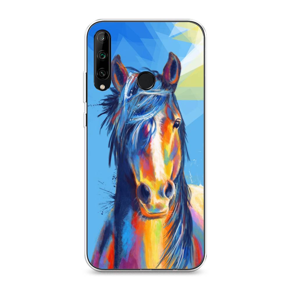 

Чехол на Honor 9C "Лошадь арт 3", Голубой;желтый;синий, 612550-1