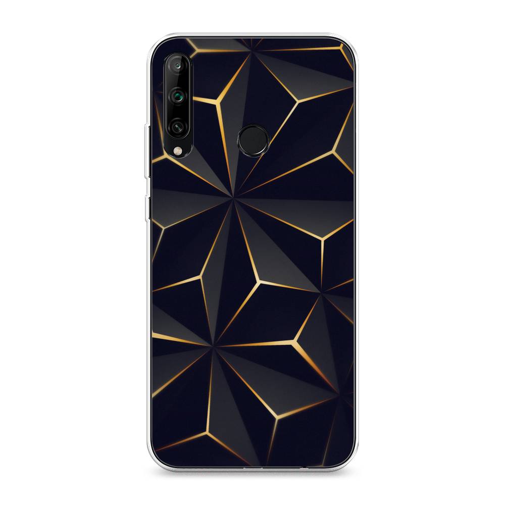 

Чехол на Honor 9C "Черные полигоны", Золотистый;черный, 612550-3