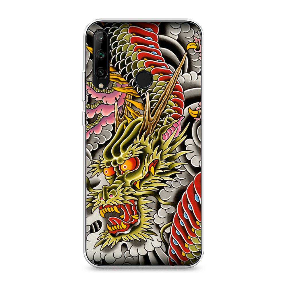 

Чехол на Honor 9C "Японский дракон", Желтый;розовый;красный, 612550-4