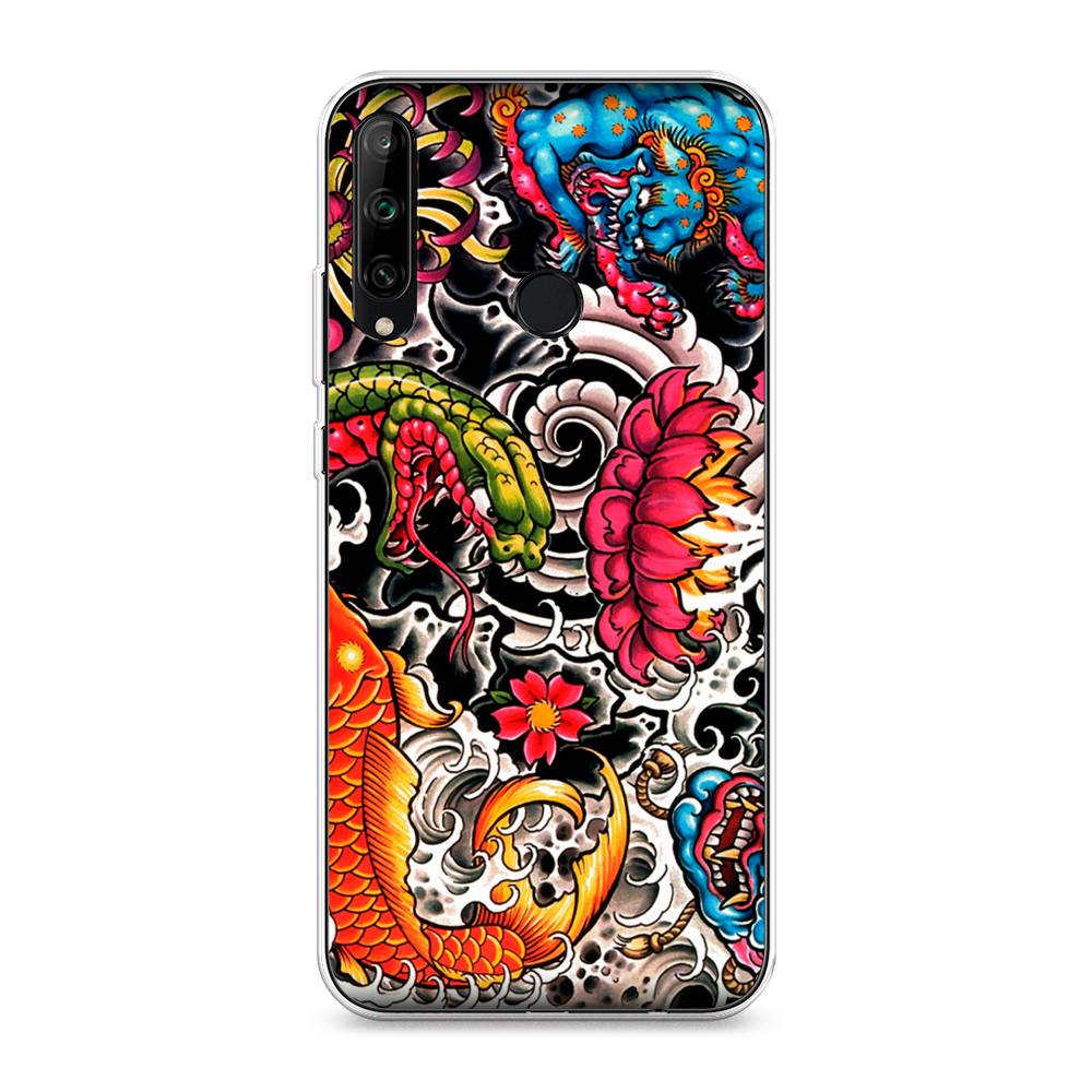 

Чехол на Honor 9C "Японское искусство", Красный;оранжевый;голубой, 612550-4