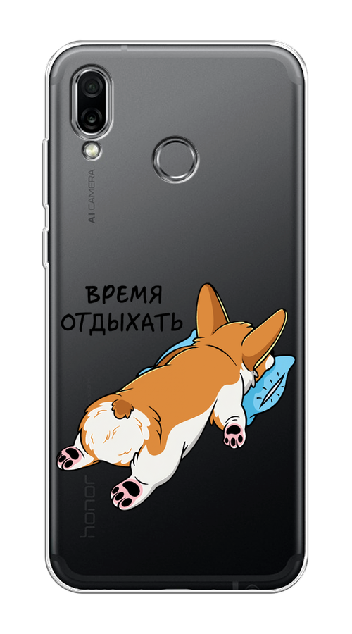 

Чехол на Honor Play "Корги отдыхает", Черный;коричневый;голубой, 66250-1