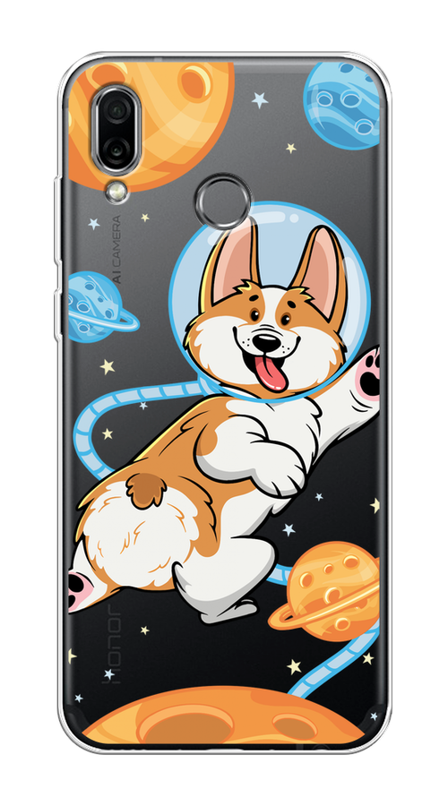 

Чехол на Honor Play "Корги-космонавт", Голубой;бежевый;белый, 66250-1