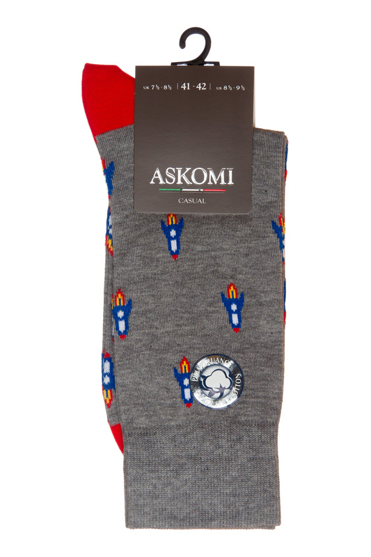 

Носки мужские ASKOMI АМ-6280 серые 27, Серый, АМ-6280