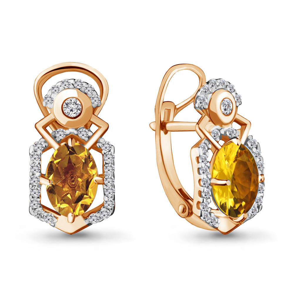 

Серьги из серебра с фианитом Aquamarine 4457206А_925_з, 4457206А_925_з