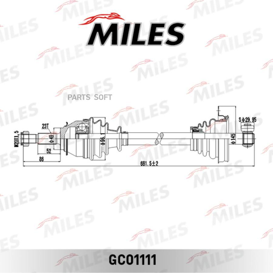 

Привод В Сборе Левый Renault Logan Mcv/Lada Largus (Gkn 304511) Gc01111 Miles арт. GC01111