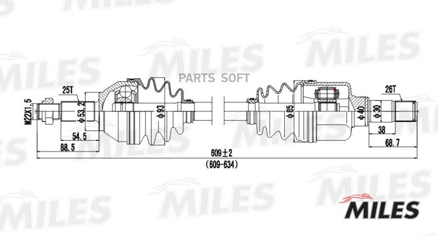 

Привод В Сборе Левый Ford Focus 1.8-2.0 98-04 (Gkn 304234) Gc01053 Miles арт. GC01053