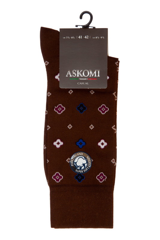 

Носки мужские ASKOMI АМ-6270 коричневые 25, Коричневый, АМ-6270