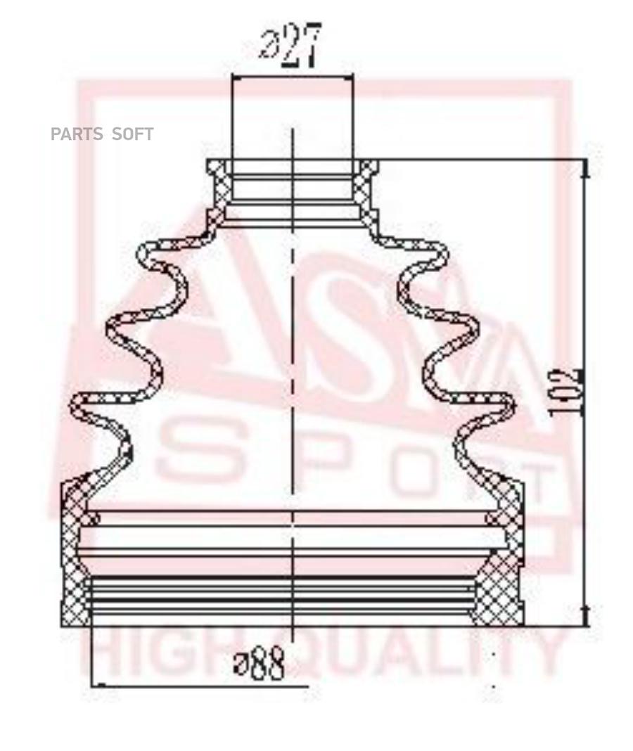 

Пыльник Шрус Внутренний 27x100x90(Комплект Без Смазки) ASVA арт. ASBT-INCX7