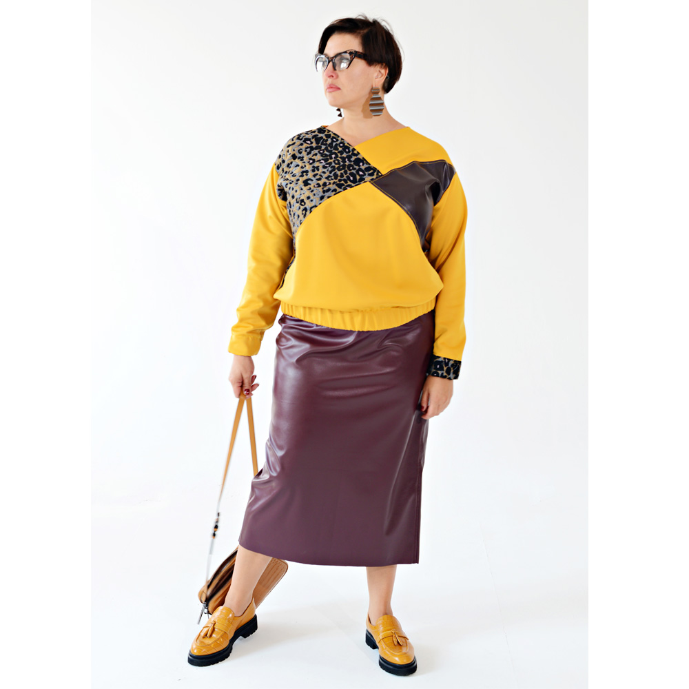 

Юбка женская Миллена Шарм OverSize 46560 бордовая 58 RU, 46560