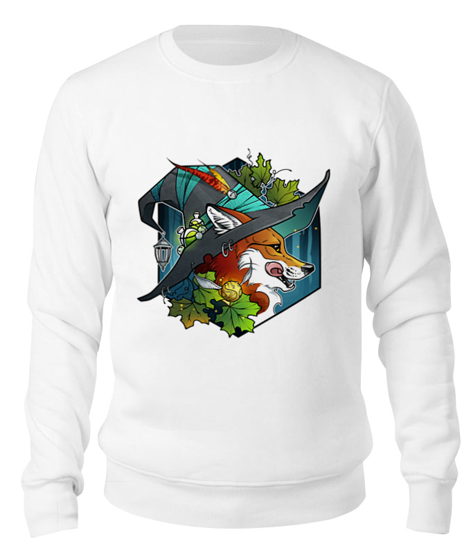 

Свитшот унисекс Printio Witch fox белый XS, Witch fox