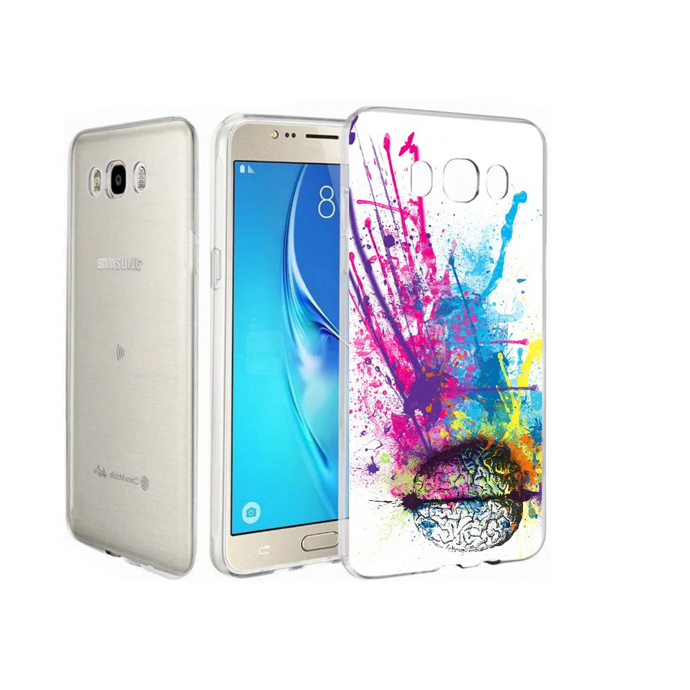 

Чехол MyPads Tocco для Samsung Galaxy J7 яркий красочный мозг, Прозрачный, Tocco