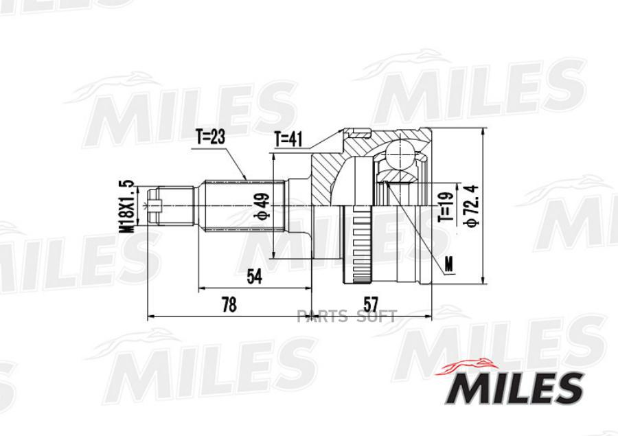 

Шрус Наружный Suzuki Wagon R+ 1.0/1.2 98-00 (С Abs) (Gsp 856010) Ga20448 Miles арт. GA2044