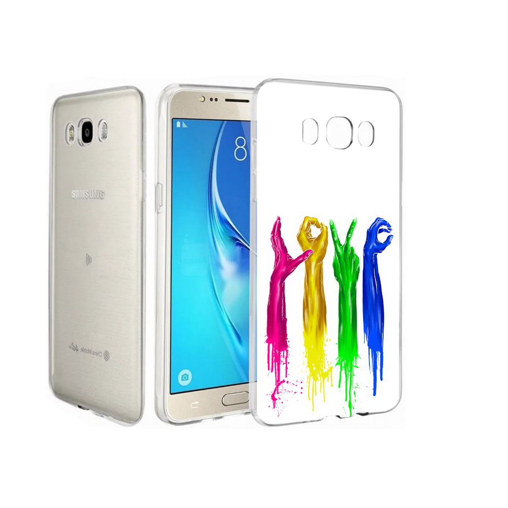 

Чехол MyPads Tocco для Samsung Galaxy J7 яркие руки love, Прозрачный, Tocco