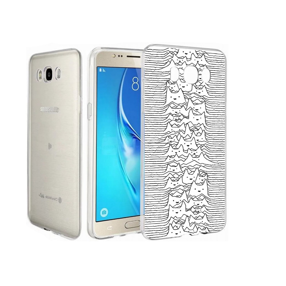 

Чехол MyPads Tocco для Samsung Galaxy J7 черно белые коты 3D, Прозрачный, Tocco