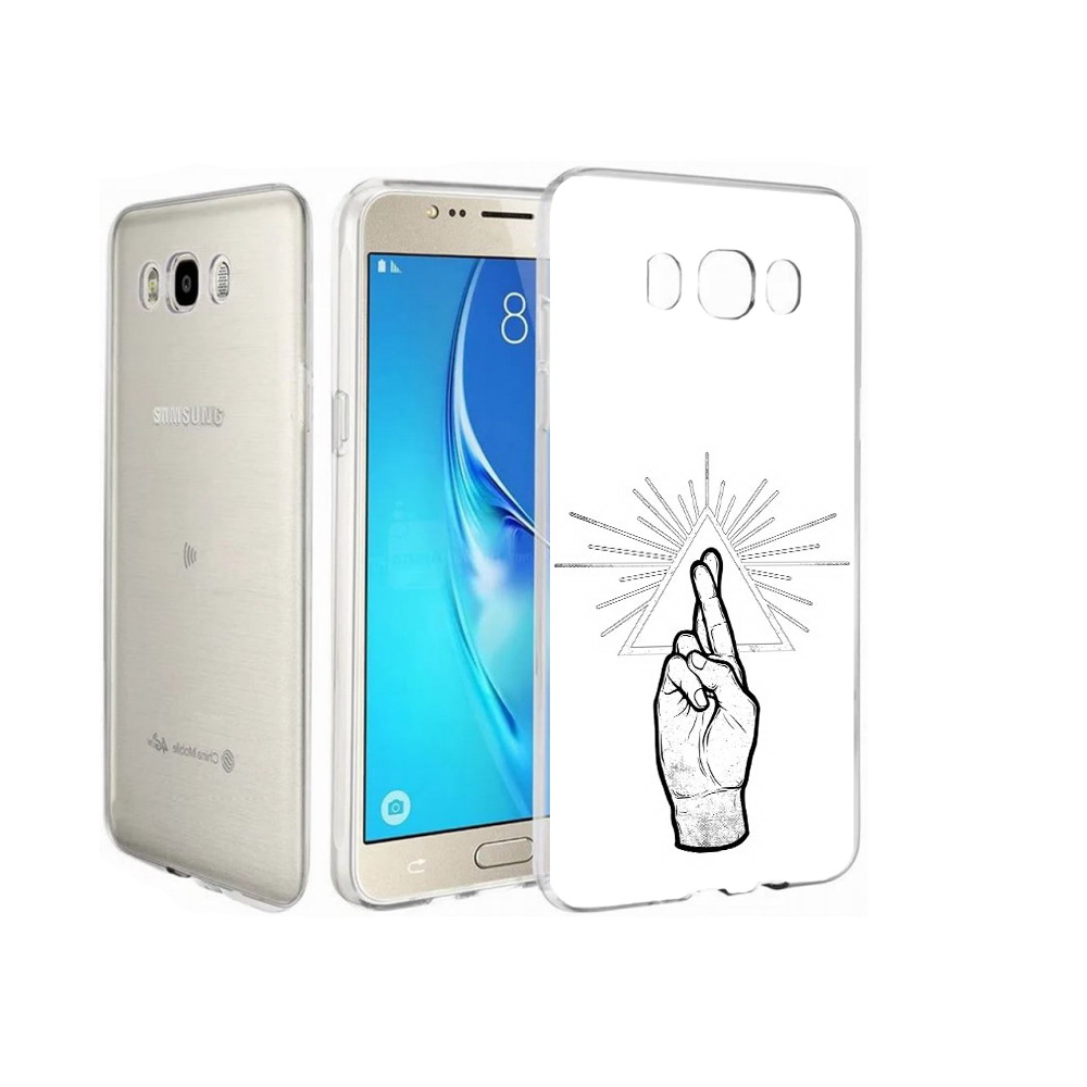 

Чехол MyPads Tocco для Samsung Galaxy J7 черно белая рука, Прозрачный, Tocco