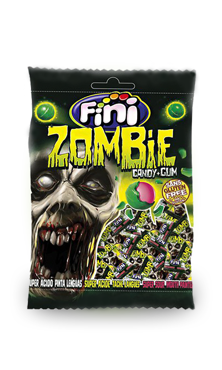 

Карамель леденцовая FINI с жвачкой Зомби 80 грамм Упаковка 12 шт