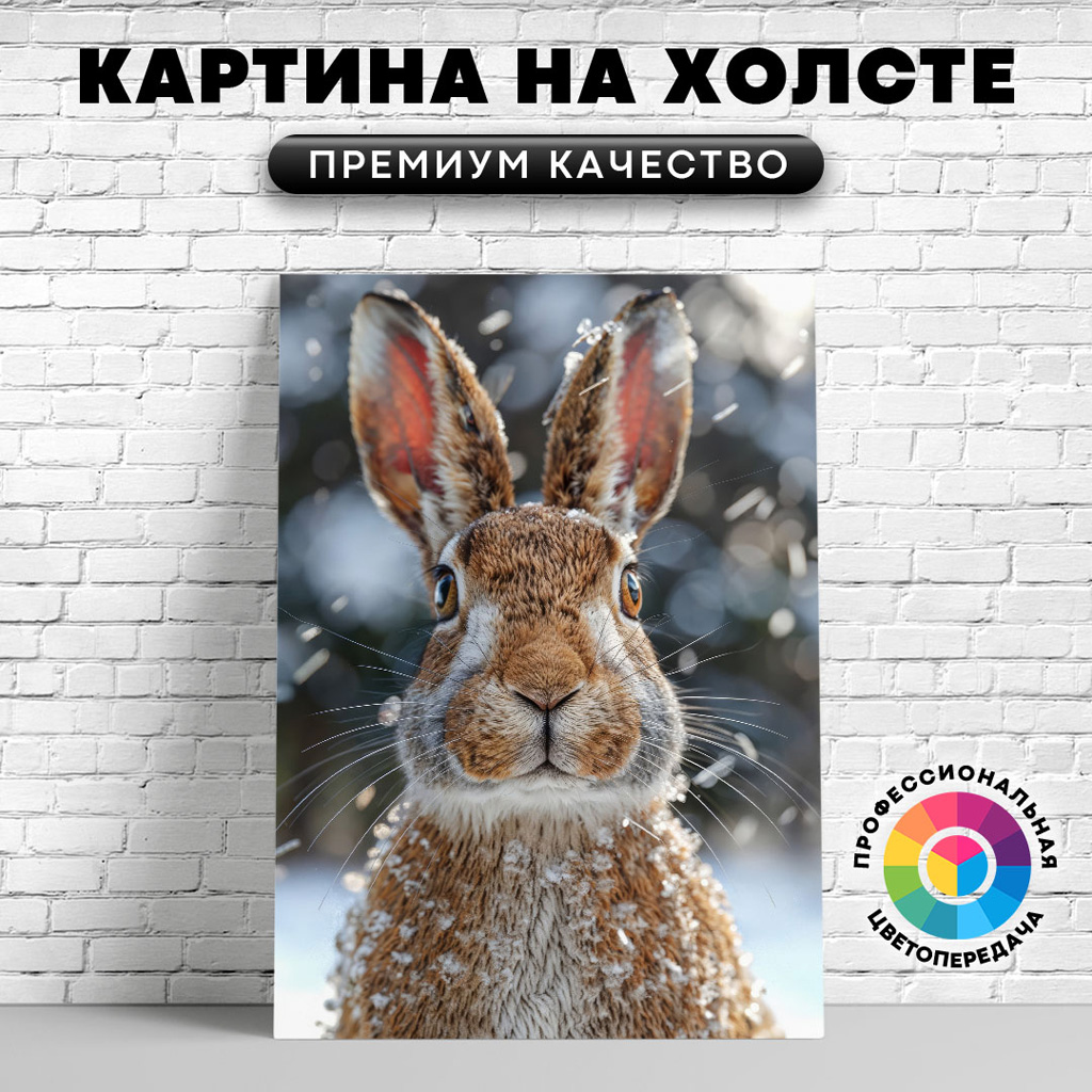 

Картина на холсте Зимний заяц 60х45 см, ЖЗАЙЦ