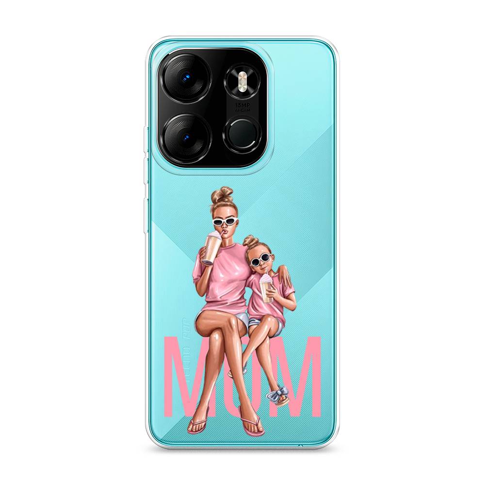 

Чехол Awog на Tecno Pop 7 Pro "Lovely mom", Бежевый;розовый;прозрачный, 303450-7