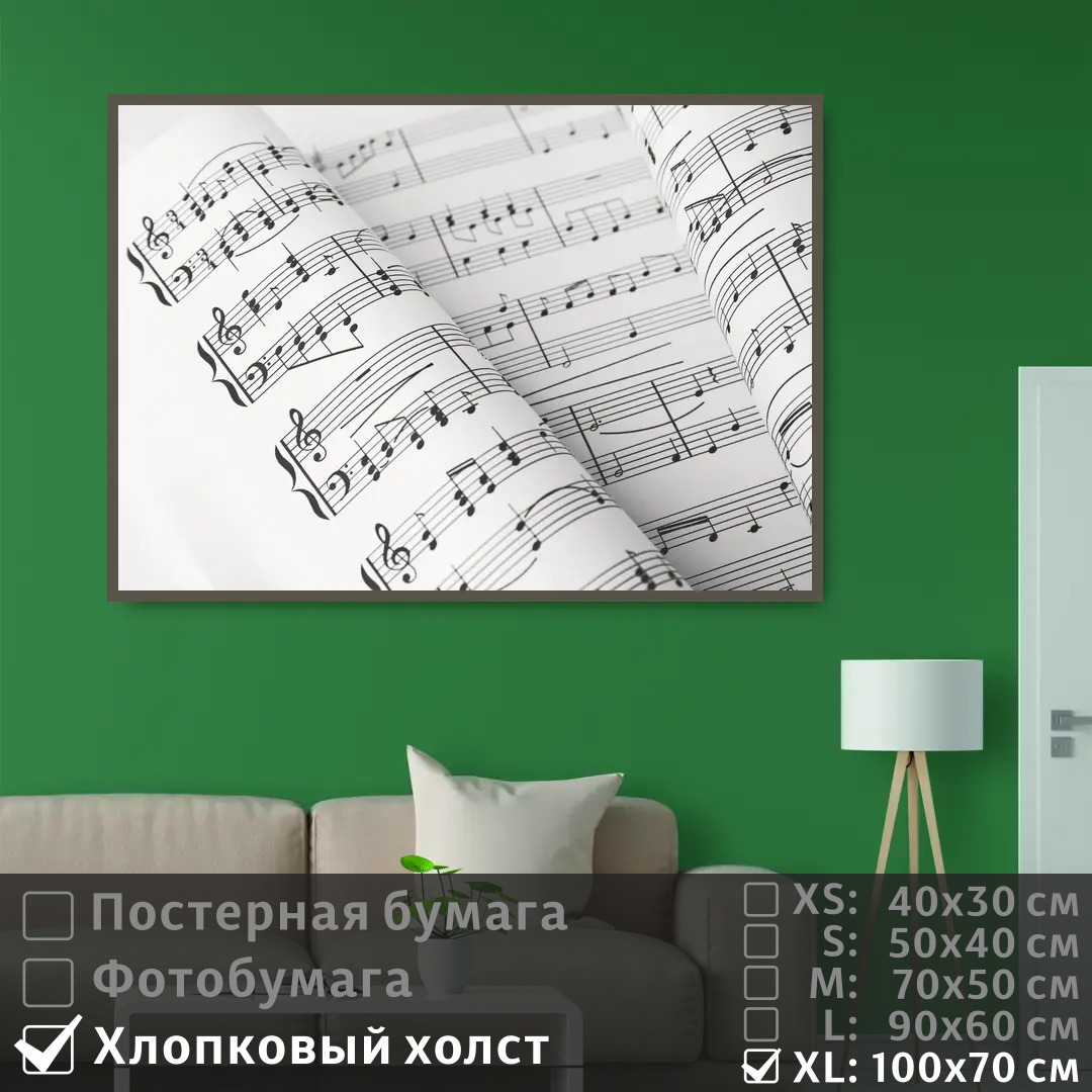 

Постер на холсте ПолиЦентр Ноты для декора комнаты 100х70 см, НотыДляДекораКомнаты1