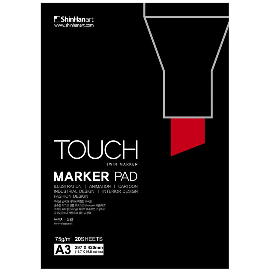 

TOUCH Альбом для маркеров А3 75г/м2 "TOUCH Marker Pad" ShinHan Art, 20 листов