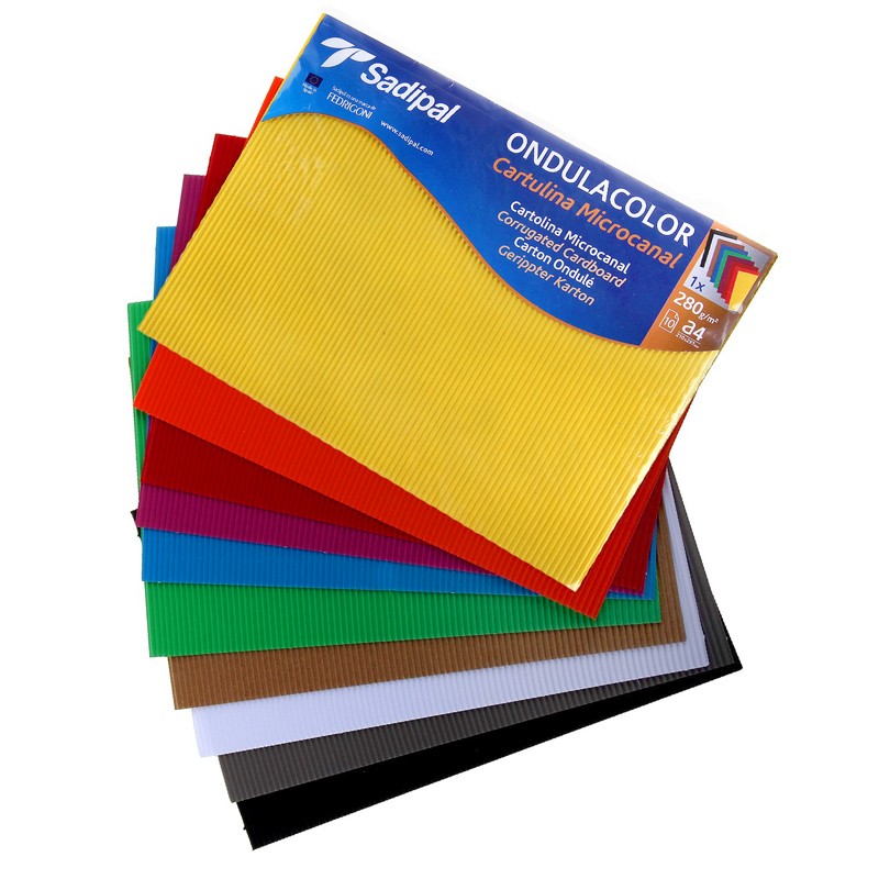 Набор картона гофрированного цветного SADIPAL OndulaColor 328г/м2 10 листов
