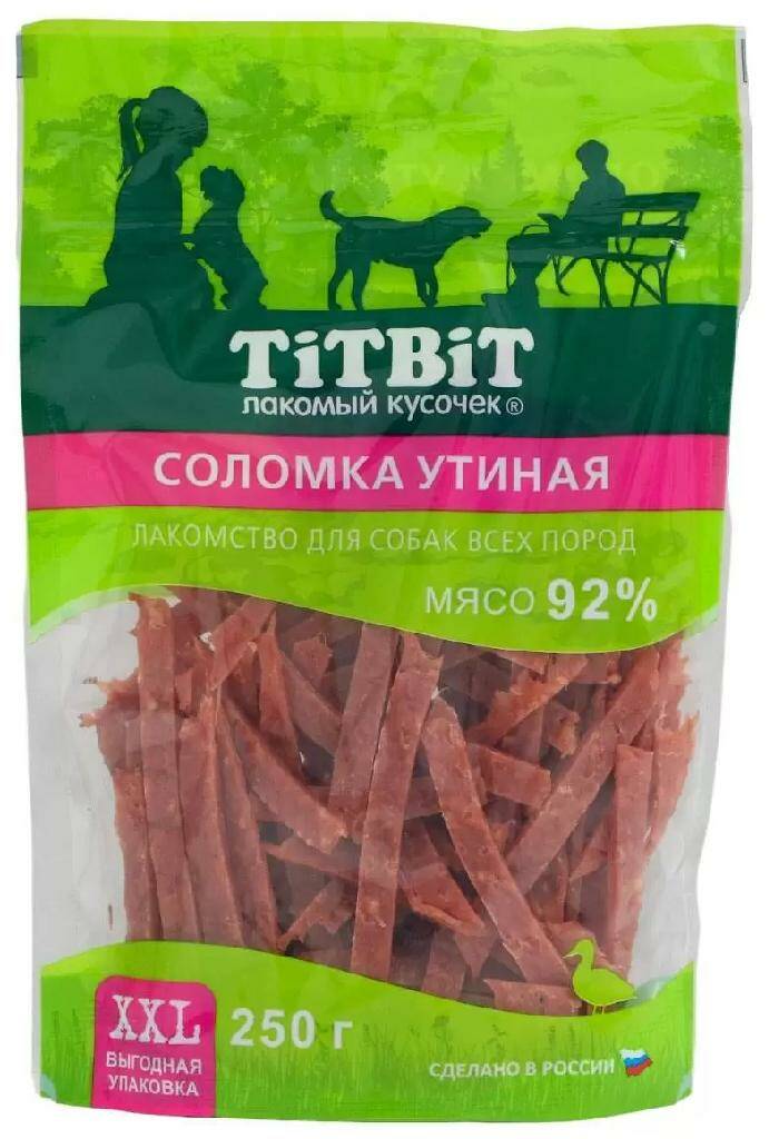 

Лакомство для собак TitBit Соломка утиная, 250 г