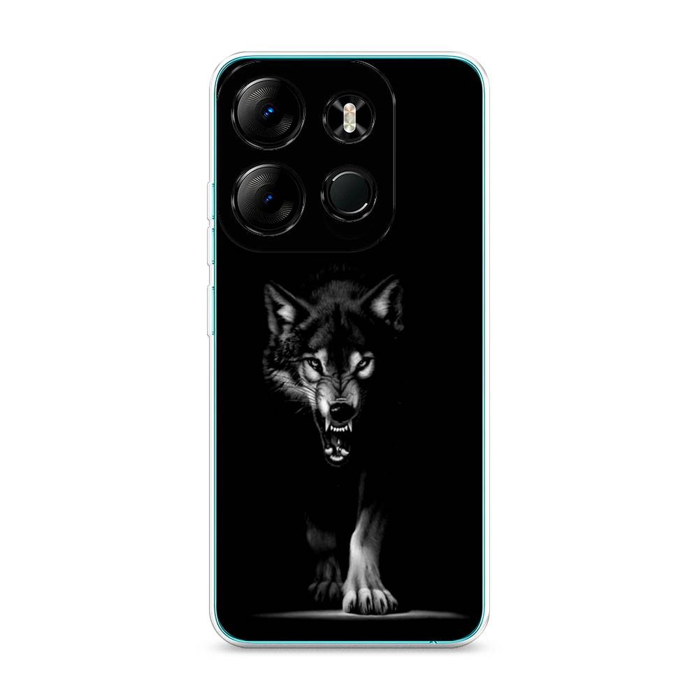 

Чехол Awog на Tecno Pop 7 Pro "Волк выходит из ночи", Серый;черный;белый, 303450-1