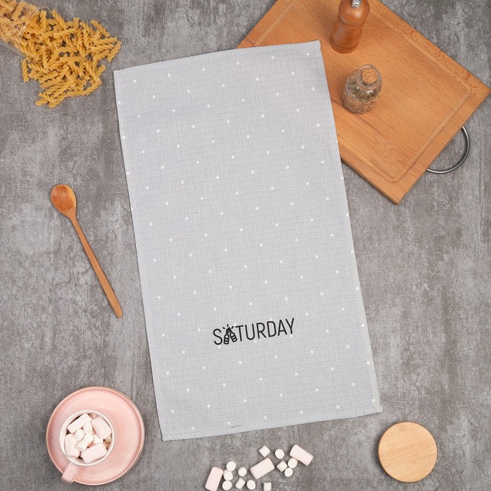 

Полотенце Доляна Saturday 35х60 см, 100% хл, вафля 160 г/м2, Серый