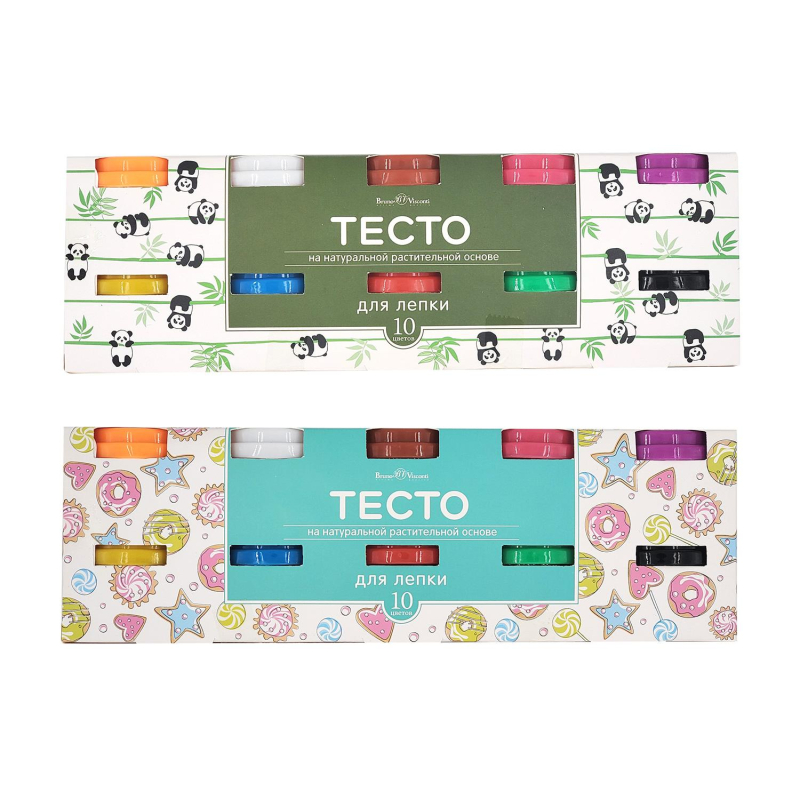 Тесто для лепки BV Нappy Color на растит.осн по 20г х10цв/наб 2вида 34-0030