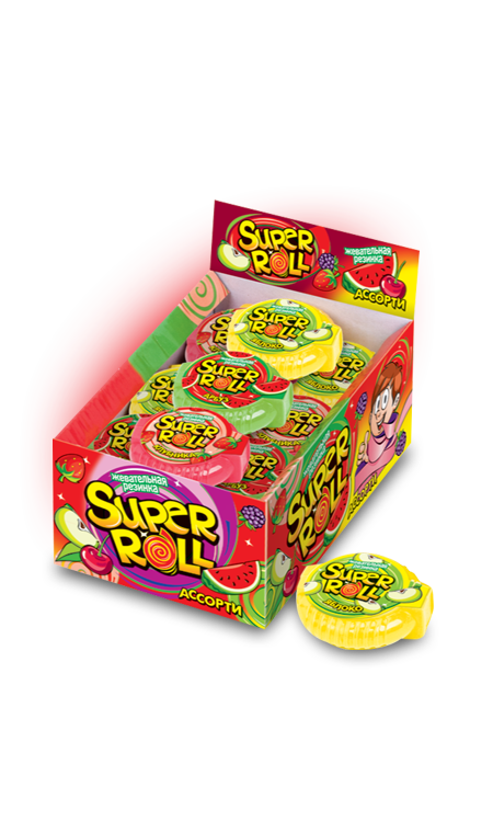 

Жвачка SUPER ROLL ассорти 12 грамм Упаковка 24 шт