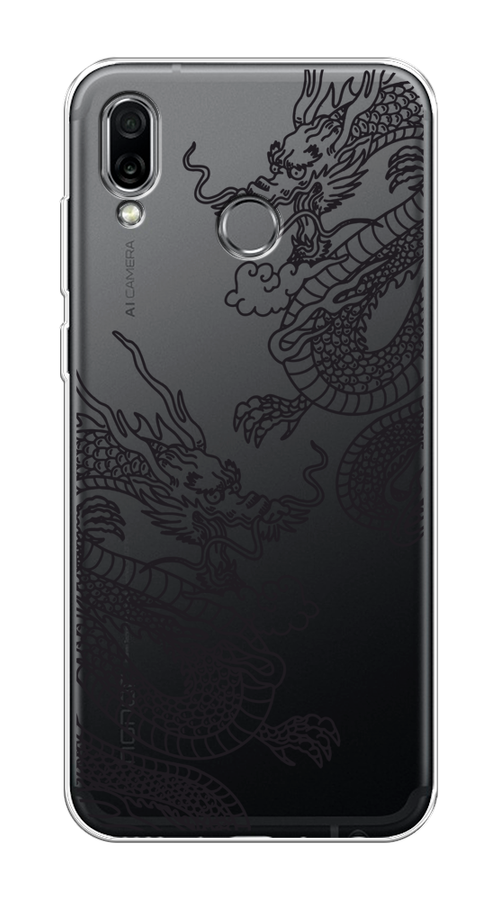 

Чехол на Honor Play "Два китайских дракона", Серый;черный, 66250-1