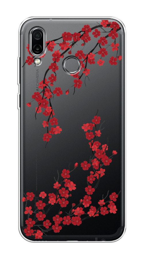 

Чехол на Honor Play "Красная сакура", Красный;черный, 66250-2
