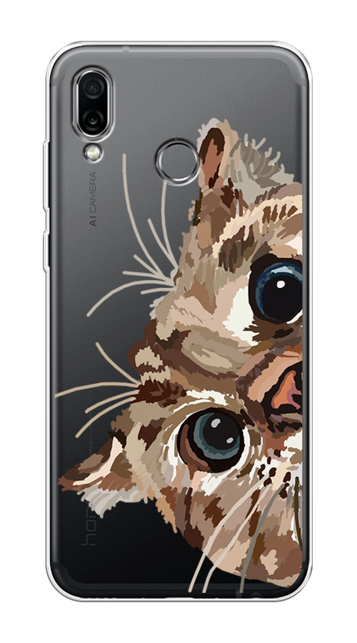 

Чехол на Honor Play "Любопытный кот", Коричневый;синий;черный, 66250-1