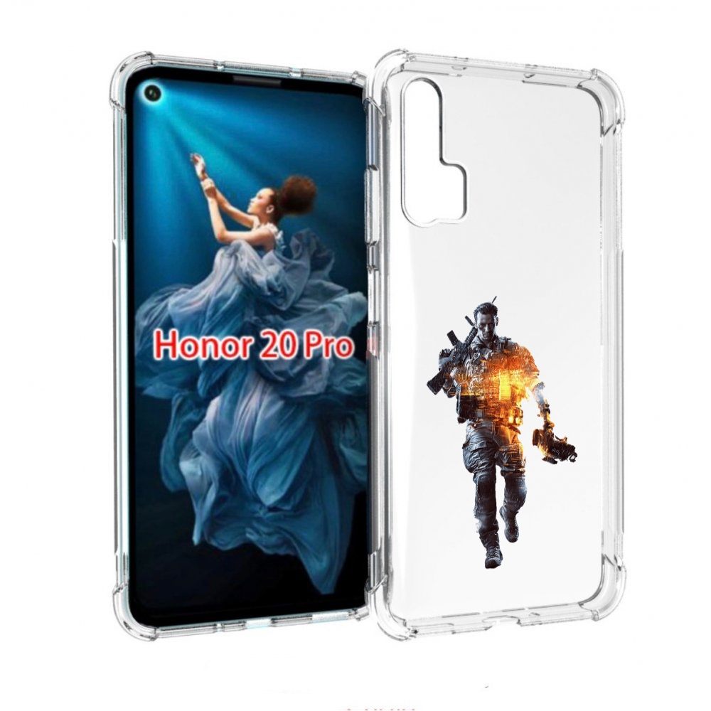 

Чехол бампер MyPads Battlefield-4 мужской для Honor 20 Pro проти, Прозрачный, Tocco