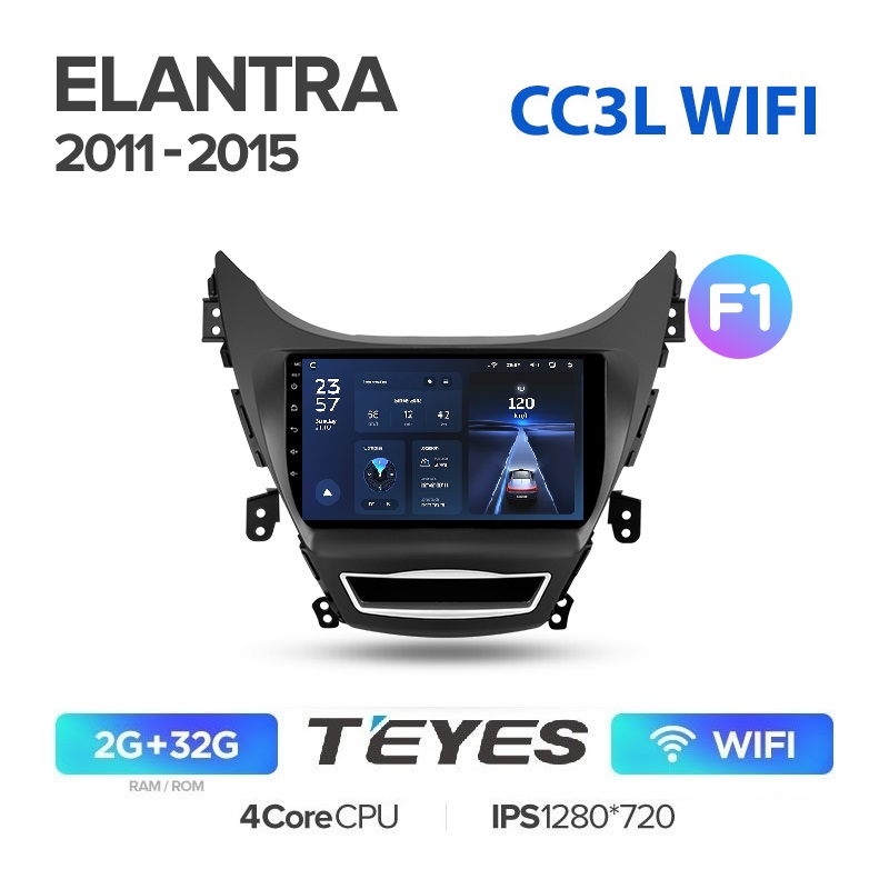 

Магнитола Teyes CC3L WIFI 2/32 Hyundai Elantra 5 2011 - 2015 F1, CC3L WIFI