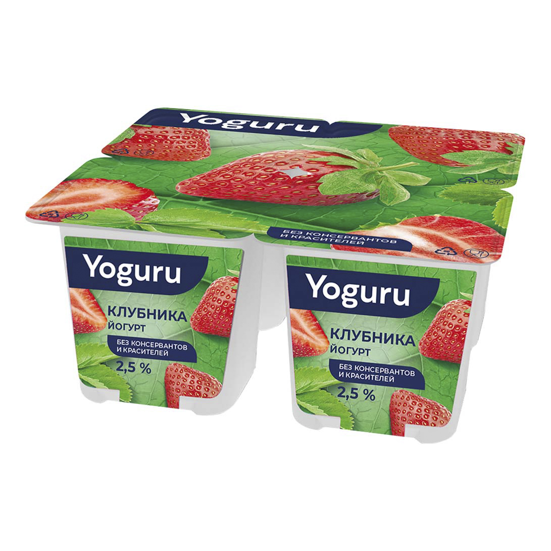 Йогурт Yoguru клубника 2,5% БЗМЖ 125 г